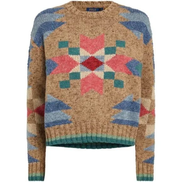 Polo Ralph Lauren Women's Southwestern Boxy Sweater; NWT; Size M